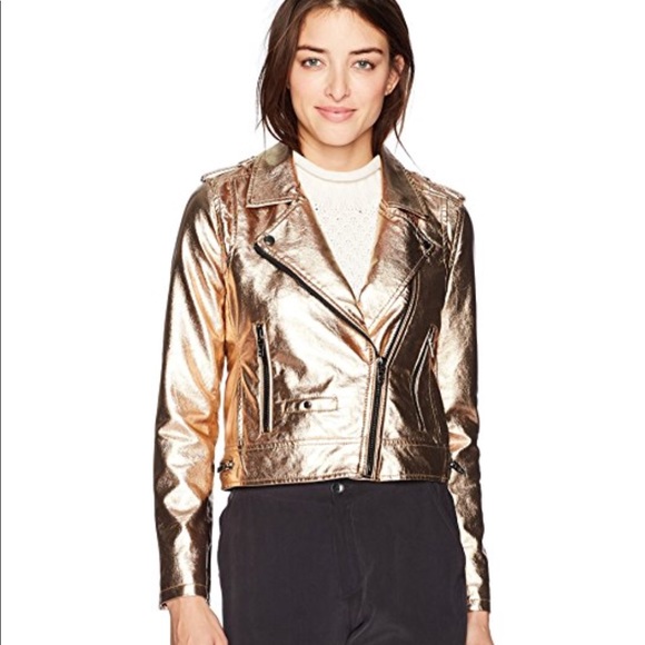 Blank NYC Jackets & Blazers - NWT Blank NYC Vegan Rose Gold Moto Jacket
